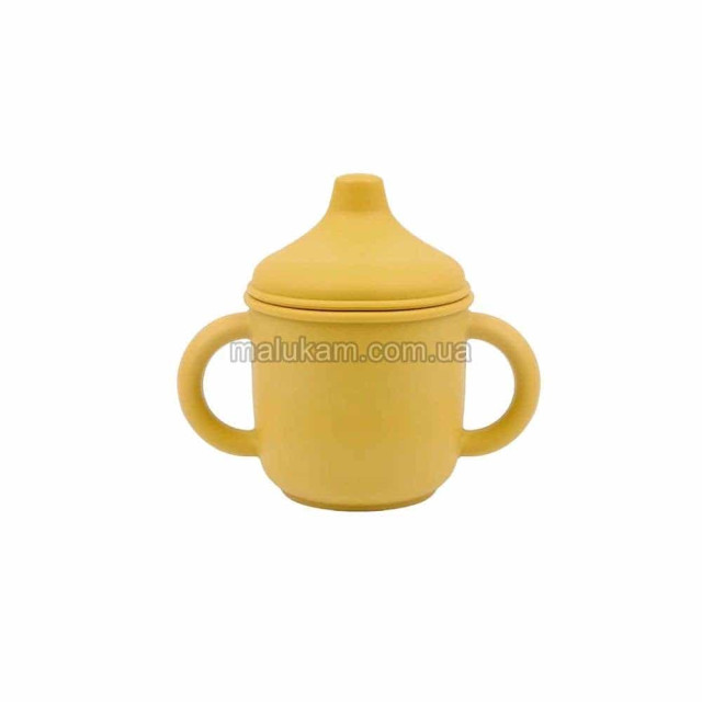 Дитячий силіконовий поїльник з носиком 555-mustard манго