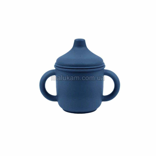 Дитячий силіконовий поїльник з носиком 672-navy-blue синій