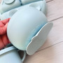 Набір дитячого силіконового посуду з круглою тарілкою на присосках img_e3158 Y5 блакитний