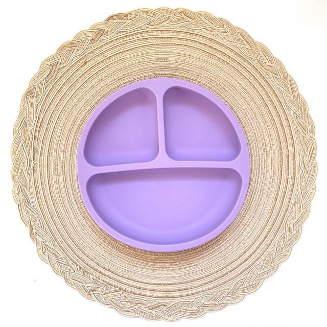 Набір дитячого силіконового посуду з круглою тарілкою IMG_E4923 фіолетовий