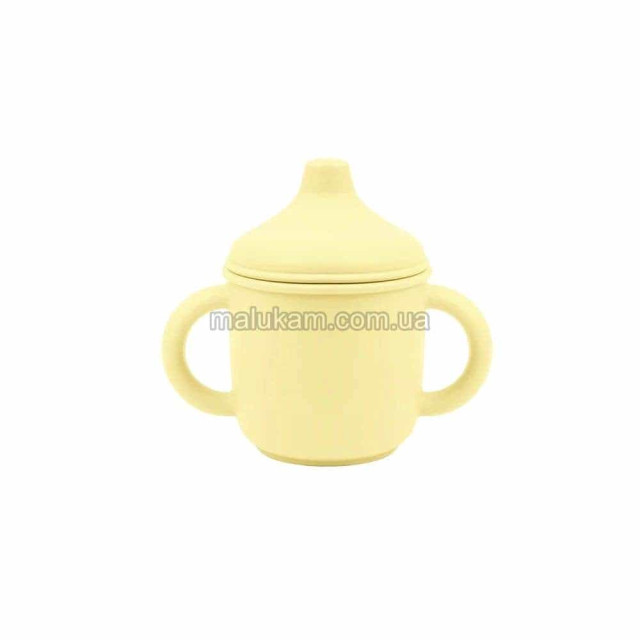 Дитячий силіконовий поїльник з носиком pastel-yellow жовтий