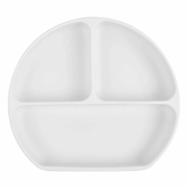 Дитяча силіконова секційна тарілка на присосці Y23 білий