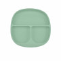 Тарілка дитяча силіконова секційна на присосці квадратна pastel-green зелена