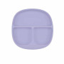 Тарілка дитяча силіконова секційна на присосці квадратна pastel-lilac фіолетова