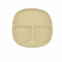 Тарілка дитяча силіконова секційна на присосці квадратна pastel-yellow жовта